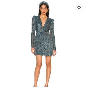 Sabrina Musayev Carry Mini Dress in Multicolor Blue